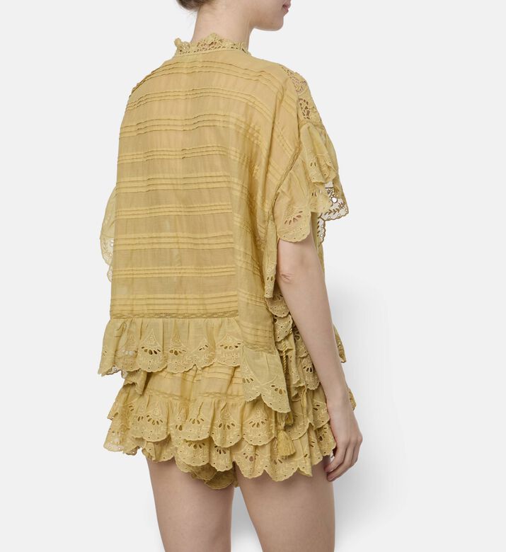 Isabel Marant Embroidered Tassel Poncho Top, Model View