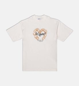 تيشيرت بقصة عادية وطبعة شعار