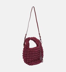 حقيبة بوبكورن قطن محيك بتصميم سلة