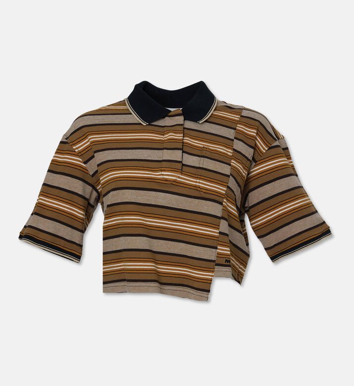 Isabel Marant Striped Knit Crop Polo, Packshot View
