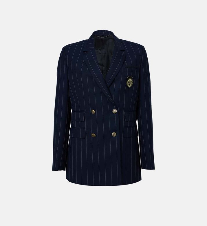 Pinstripe Double-breasted Blazer