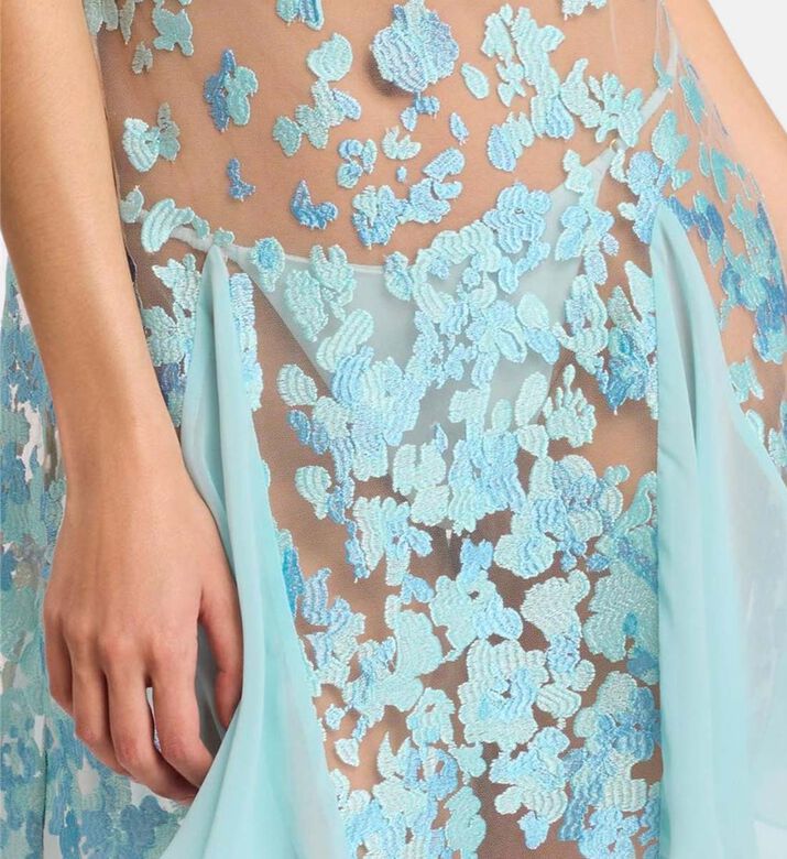 Sleeveless Floral Embellishment Dress