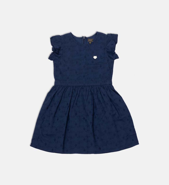 Floral-embroidery Flared Dress