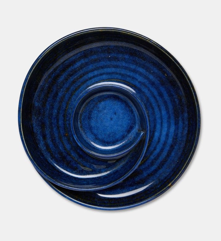 Tohfa Luxe Halaqah Blue Ceramic Platter, Packshot View