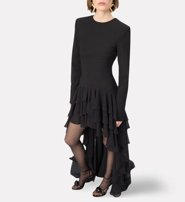 Rotate Dress Ls Ruffle, Model View