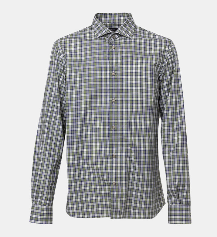 قميص قطن بنقشة مربعات