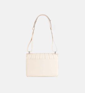 Camille Fournet Signature Calf Leather Pleated Shoulder Bag, Cream, Packshot View