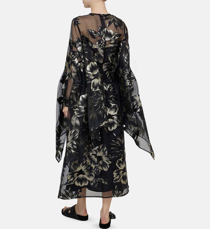 Floral-print Cap Sleeves Dress