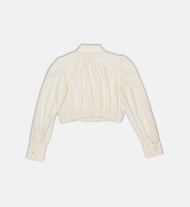 La Mia Bambina Poplin Bow-detail Blouse, Packshot View