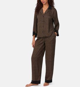 Bracelet Sleeve Notch Top Pant Pajama Set
