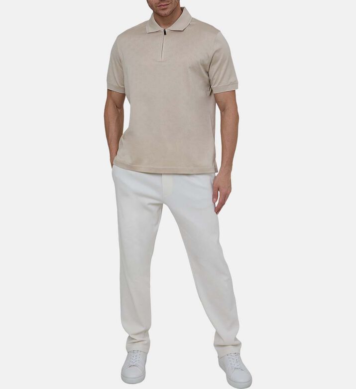 Cotton Front Half-zip Polo Shirt