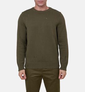 سترة محبوكة طويلة الأكمام ومثقبة