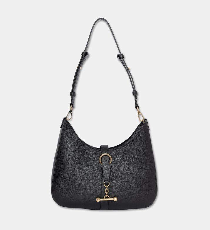 Strathberry Kite Fine Grain Leather Sling Bag, Black, Packshot View