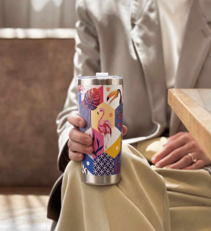 Silsal Flamingo Stainless Steel Travel Tumbler, Packshot View