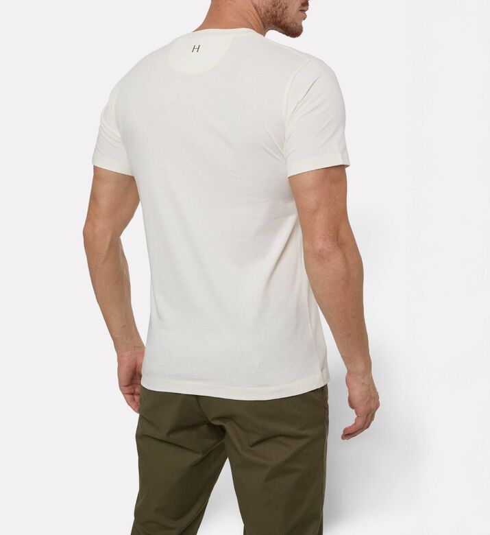 Hackett London Heritage Logo-print Short-sleeve T-shirt, Off-white, S, Model View