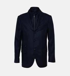 جاكيت بجزء عند الصدر بمزيج حرير وصوف