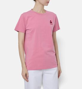 Isabel Marant Aby Tonal Logo Embroidery T-shirt, Pink, Xs, Model View