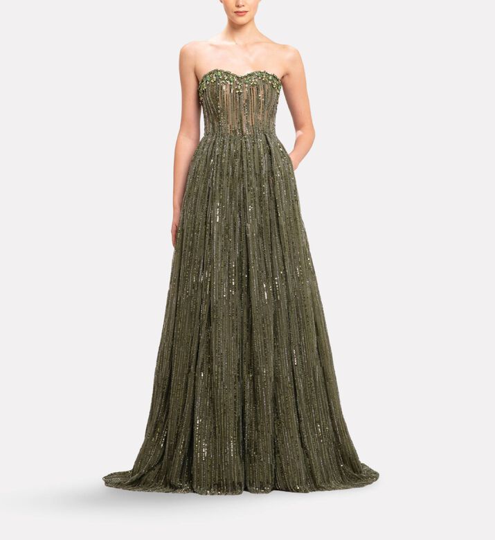 Michael Cinco Long Dress, Model View