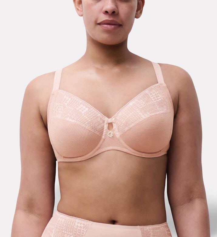 Chantelle Floral Lace Embroidered Bra, Model View