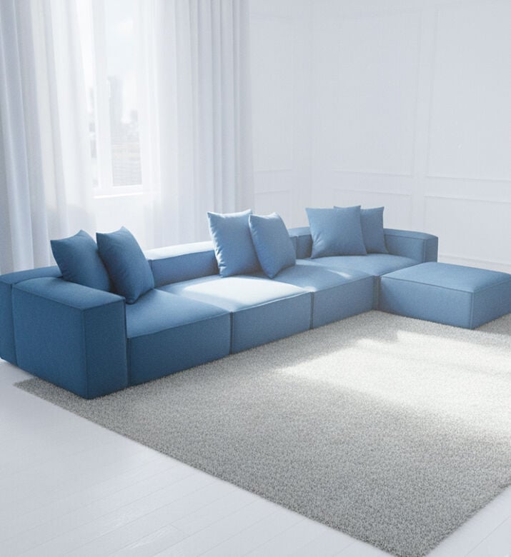Home Deco and More Fillmore Velvet Corner Sofa, Packshot View