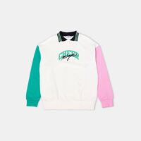 Printed Cotton Polo Sweatshirt
