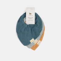 Organic 3-pack Bandana Bib - Blue Spruce