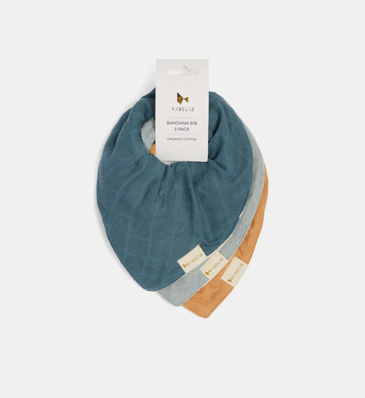 Organic 3-pack Bandana Bib - Blue Spruce