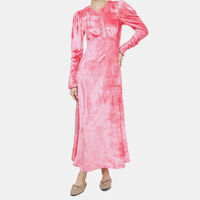 Puffed-shoulders Velvet Dress