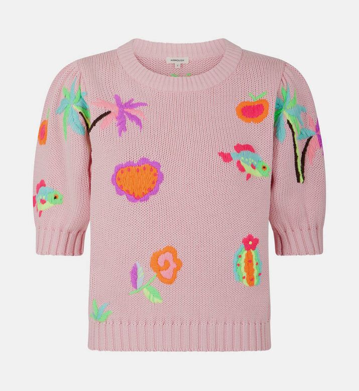 كنزة قصيرة مطرزة