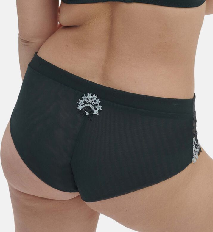 Wish Embroidered Satin Tanga Shorty