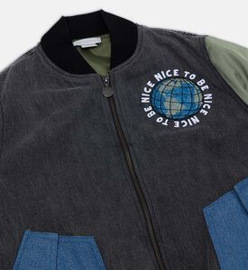 جاكيت بأكمام طويلة ومنفوخة بسحاب إغلاق