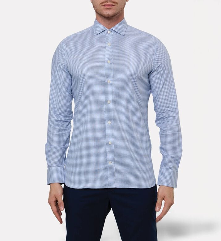 Hackett London Check-print Button Closure Shirt, Model View