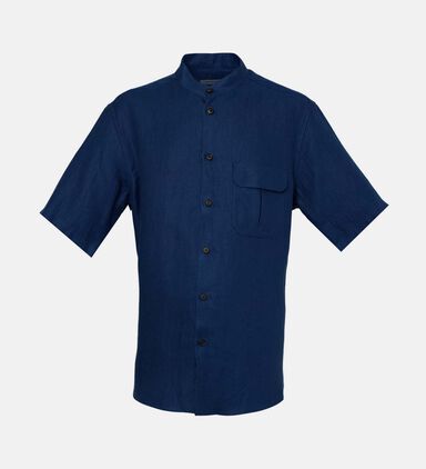 Linen Band Collar Shirt