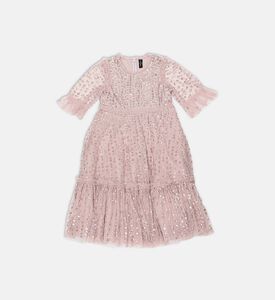 Raindrop Sequin Flared Dress