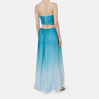 Gradient Cutout Flared Midi Dress
