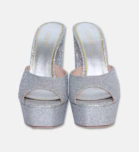 Gedebe Jery Glitter Open-toe Chunky Block Heel, Silver, Eu-41, Packshot View
