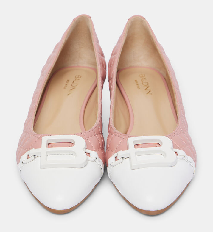 حذاء باليرينا مسطح من الجلد