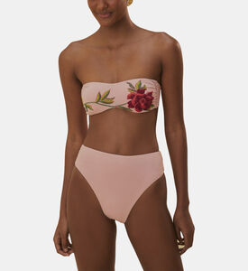 Rose Beaded Strapless Bikini Top