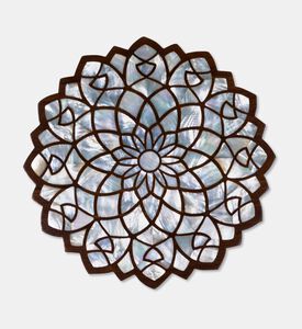 Darmisak Arabic Line Walnut Wood Table, Packshot View