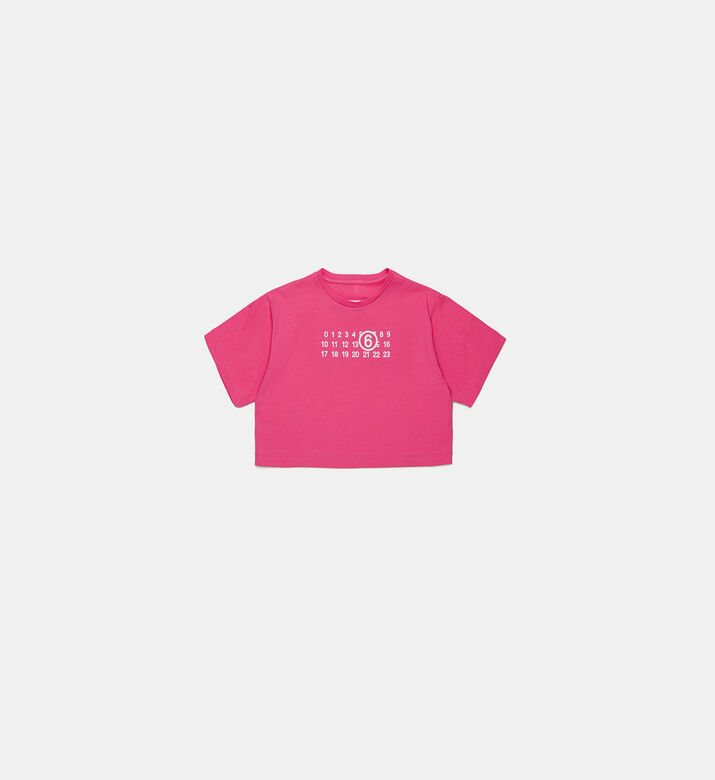 Cotton Number-print Cropped T-shirt
