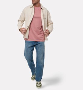 Les Deux Eamon Logo T-shirt, Pink, Xl, Model View