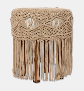 Home Deco and More Mocha Hand-knotted Pattern Stool, Packshot View