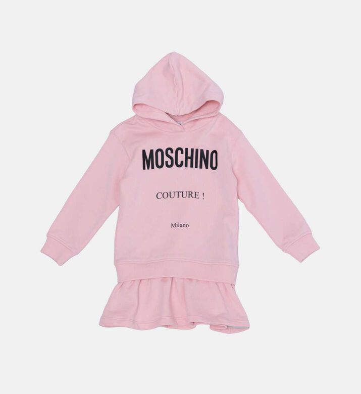 Girl Logo Print Hooded Dress