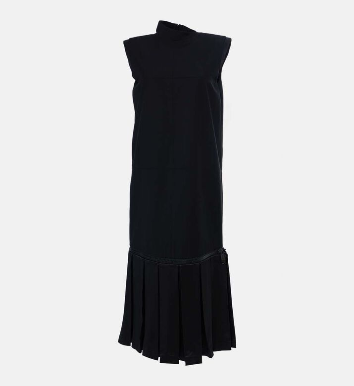 Zip Fastening Pleated Midi Dress