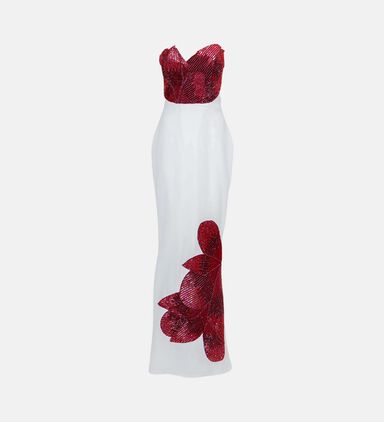 Crepe Aflic Flower Gown
