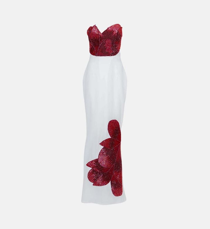 Crepe Aflic Flower Gown