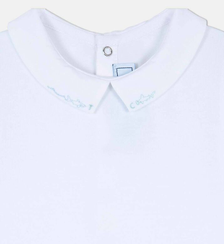 Embroidered Collar Short-sleeve Bodysuit