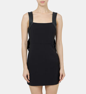 Leather Straps Fitted Mini Dress Leather Straps Fitted Mini Dress