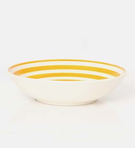 Easy Life Hand-painted Ceramic Soup Plate, Yellow, Packshot View