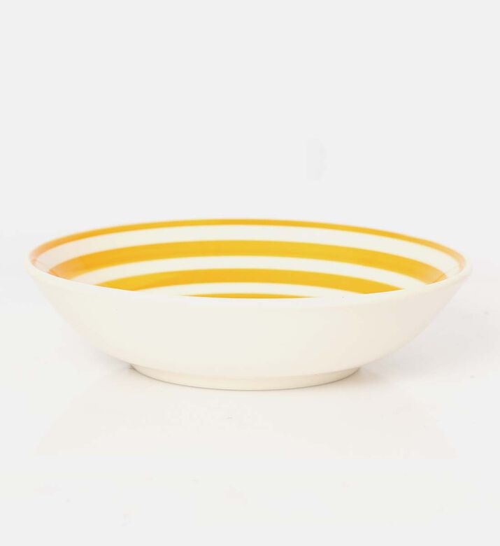 Easy Life Hand-painted Ceramic Soup Plate, Yellow, Packshot View